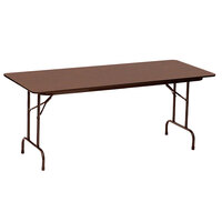 Correll 18" x 60" Rectangular Walnut High Pressure Heavy Duty Folding Table