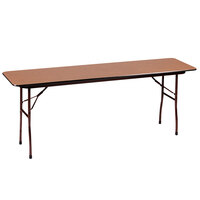 Correll 18" x 96" Rectangular Medium Oak High Pressure Heavy Duty Folding Table