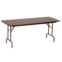 Correll 30" x 96" Rectangular Walnut High Pressure Heavy Duty Folding Table