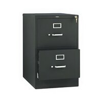 HON 512CPP 510 Series Black Full-Suspension Two-Drawer Filing Cabinet - 18 1/4" x 25" x 29"