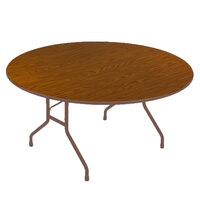 Correll 48" Round Medium Oak High Pressure Heavy Duty Folding Table