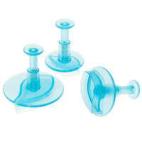 Ateco 1963 3-Piece Blue Plastic Leaf Plunger Cutter Set