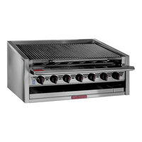 MagiKitch'n APM-RMB-636 36" Liquid Propane Low Profile Stainless Steel Radiant Charbroiler - 105,000 BTU