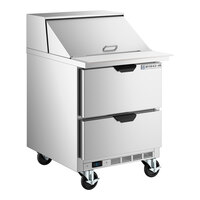 Beverage-Air SPED27HC-12M-B Elite Series 27" 2 Drawer Mega Top Refrigerated Sandwich Prep Table
