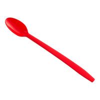 Choice 8" Red Polypropylene Plastic Soda / Sundae Spoon - 50/Pack