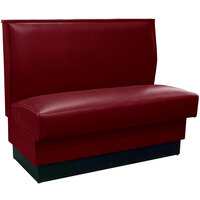 American Tables & Seating 45 1/2" Long Sangria Plain Single Back Fully Upholstered Booth - 42" High
