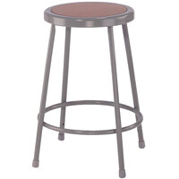 National Public Seating 6224 24" Gray Hardboard Round Lab Stool