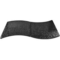 Tablecraft CWALS6TBK 72 1/2" Serpentine Swirl Translucent Black 13 Gauge 2 Piece Aluminum Table Cover