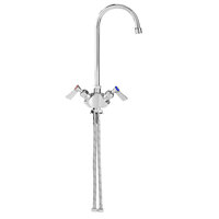 Fisher 3116 Deck Mounted Faucet with Flex Inlets, 5 1/2" Rigid Gooseneck Nozzle, 2.2 GPM Aerator, and Lever Handles