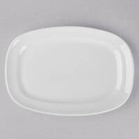 Libbey BW-1123 Basics 10 1/2" x 7 1/2" Bright White Porcelain Racetrack Plate - 12/Case