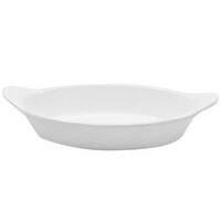 Tablecraft CW1730W 24 oz. White Cast Aluminum Oval Server with Shell Handles