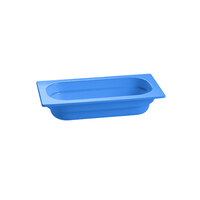 Tablecraft CW340CBL 12 3/4" x 6 7/8" x 2 1/2" Cobalt Blue 1/3 Size Cast Aluminum Food Pan