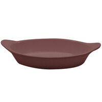 Tablecraft CW1730BR 24 oz. Brown Cast Aluminum Oval Server with Shell Handles