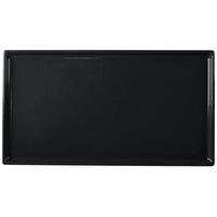 Tablecraft CW2114BK 12 7/8" x 7" x 3/8" Black Cast Aluminum Third Size Rectangular Cooling Platter