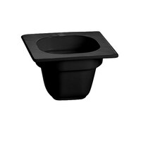 Tablecraft CW360BK 6 1/8" x 6 3/8" x 4" Black 1/6 Size Deep Cast Aluminum Food Pan