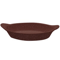 Tablecraft CW1730MRS 24 oz. Maroon Speckled Cast Aluminum Oval Server with Shell Handles