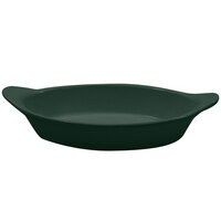 Tablecraft CW1730HGN 24 oz. Hunter Green Cast Aluminum Oval Server with Shell Handles