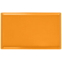 Tablecraft CW2115X 10 1/2" x 6 1/2" x 3/8" Orange Cast Aluminum Fourth Size Rectangular Cooling Platter