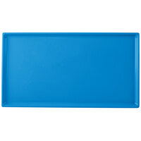 Tablecraft CW2114SBL 12 7/8" x 7" x 3/8" Sky Blue Cast Aluminum Third Size Rectangular Cooling Platter