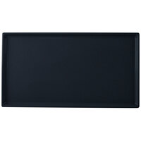 Tablecraft CW2114MBS 12 7/8" x 7" x 3/8" Midnight with Blue Speckle Cast Aluminum Third Size Rectangular Cooling Platter