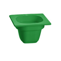 Tablecraft CW360GN 6 1/8" x 6 3/8" x 4" Green 1/6 Size Deep Cast Aluminum Food Pan