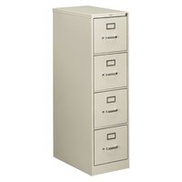 HON 514PQ 510 Series Light Gray Four-Drawer Full-Suspension Letter Filing Cabinet - 15" x 25" x 52"