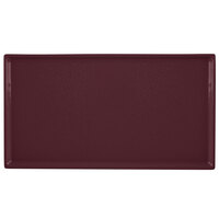 Tablecraft CW2114MRS 12 7/8" x 7" x 3/8" Maroon Speckle Cast Aluminum Third Size Rectangular Cooling Platter