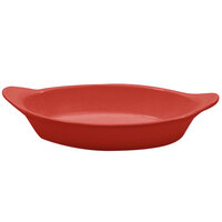 Tablecraft CW1730R 24 oz. Red Cast Aluminum Oval Server with Shell Handles