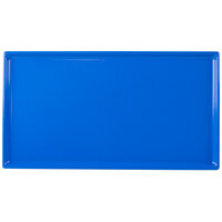 Tablecraft CW2114CBL 12 7/8" x 7" x 3/8" Cobalt Blue Cast Aluminum Third Size Rectangular Cooling Platter