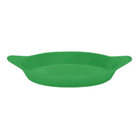 Tablecraft CW1730GN 24 oz. Green Cast Aluminum Oval Server with Shell Handles