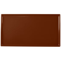 Tablecraft CW2114BR 12 7/8" x 7" x 3/8" Brown Cast Aluminum Third Size Rectangular Cooling Platter