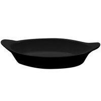 Tablecraft CW1730BK 24 oz. Black Cast Aluminum Oval Server with Shell Handles