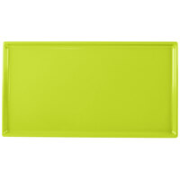 Tablecraft CW2114LG 12 7/8" x 7" x 3/8" Lime Green Cast Aluminum Third Size Rectangular Cooling Platter