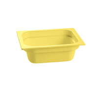 Tablecraft CW320Y 12 3/4" x 10 3/8" x 4" Yellow Half Size Deep Cast Aluminum Food Pan