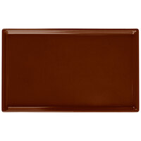 Tablecraft CW2115BR 10 1/2" x 6 1/2" x 3/8" Brown Cast Aluminum Fourth Size Rectangular Cooling Platter