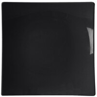 Thunder Group 24006BK Classic Black 6" x 6" Square Flare Melamine Plate - 12/Pack