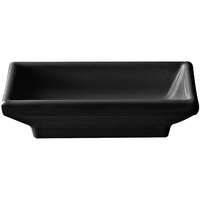 Thunder Group 19001BK Classic Black 2 oz. Rectangular Melamine Sauce Dish - 12/Pack