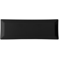 Thunder Group 29115BK Classic Black 15" x 5 1/4" Rectangular Melamine Plate - 12/Pack