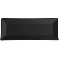 Thunder Group 29110BK Classic Black 10 1/4" x 4" Rectangular Melamine Plate - 12/Pack