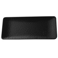 Thunder Group 24110BK Classic Black 11 1/4" x 5" Rectangular Melamine Plate - 12/Pack