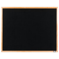 Aarco Black Felt Open Face Horizontal Indoor Message Board with Oak Wood Frame and 3/4" Letters