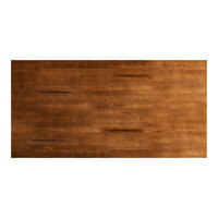 Lancaster Table & Seating Industrial 30" x 60" Solid Wood Live Edge Table Top with Rustic Walnut Finish