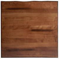 Lancaster Table & Seating Square Industrial Solid Wood Live Edge Table Top with Rustic Walnut Finish