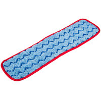 Rubbermaid HYGEN FGQ41000RD00 18" Red MicrofiberHook & Loop Wet Mop Pad