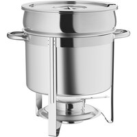 Choice Deluxe 7 Qt. Chrome Accent Marmite Soup Chafer