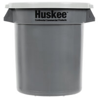 Continental Huskee 10 Gallon Gray Round Trash Can with Gray Lid