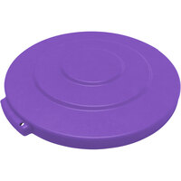 Carlisle 84101189 Bronco 10 Gallon Purple Flat Round Trash Can Lid