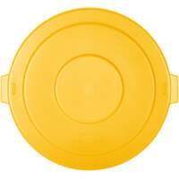 Carlisle 84105604 Bronco 55 Gallon Yellow Flat Round Trash Can Lid