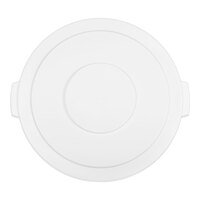 Carlisle 84104502 Bronco 44 Gallon White Flat Round Trash Can Lid