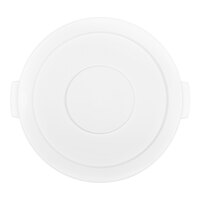 Carlisle 84102102 Bronco 20 Gallon White Flat Round Trash Can Lid